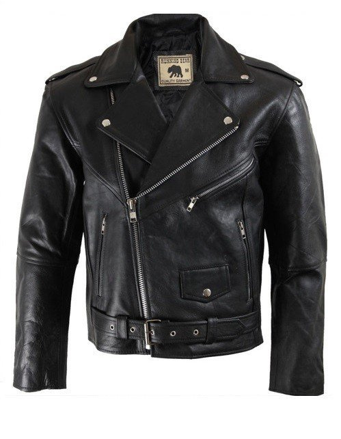 Klasyczna m?ska ramoneska sk?rzana