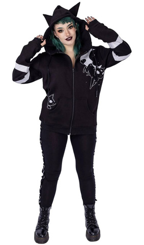 Bluza damska gotycka Moon Cats Hood