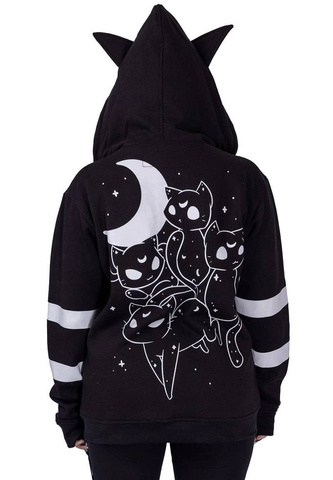 Bluza damska gotycka Moon Cats Hood