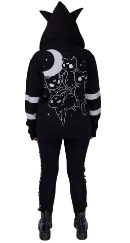 Bluza damska gotycka Moon Cats Hood