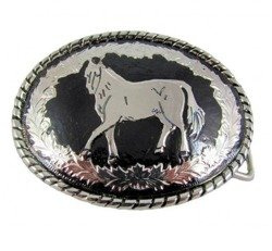 Klamra do paska srebrna Koń