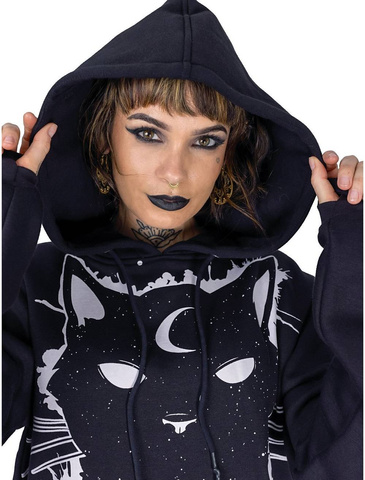 Bluza damska gotycka Moon Kitty Hood