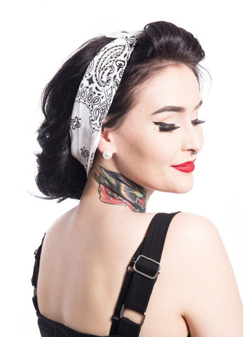 Chusta bandana white paisley