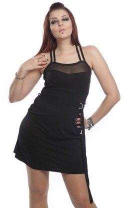 Sukienka mini rockowa festiwalowa z siateczki