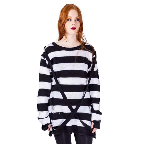 Gotycki oversize sweter w paski Oriana Jumper