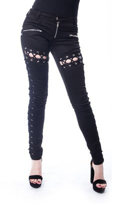 Gotyckie spodnie damskie Corset Stitch Pants