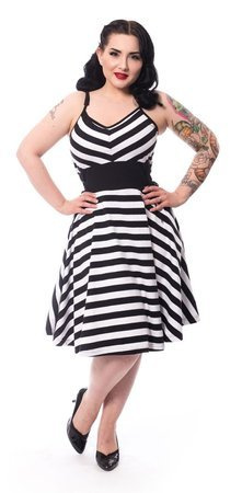 Sukienka w paski rockabilly North Dress