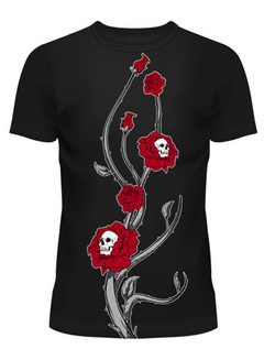 Gotycki t-shirt Skull Flowers T-shirt
