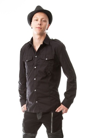 Czarna koszula z długim rękawem Torn Shirt