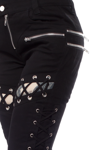 Gotyckie spodnie damskie Corset Stitch Pants